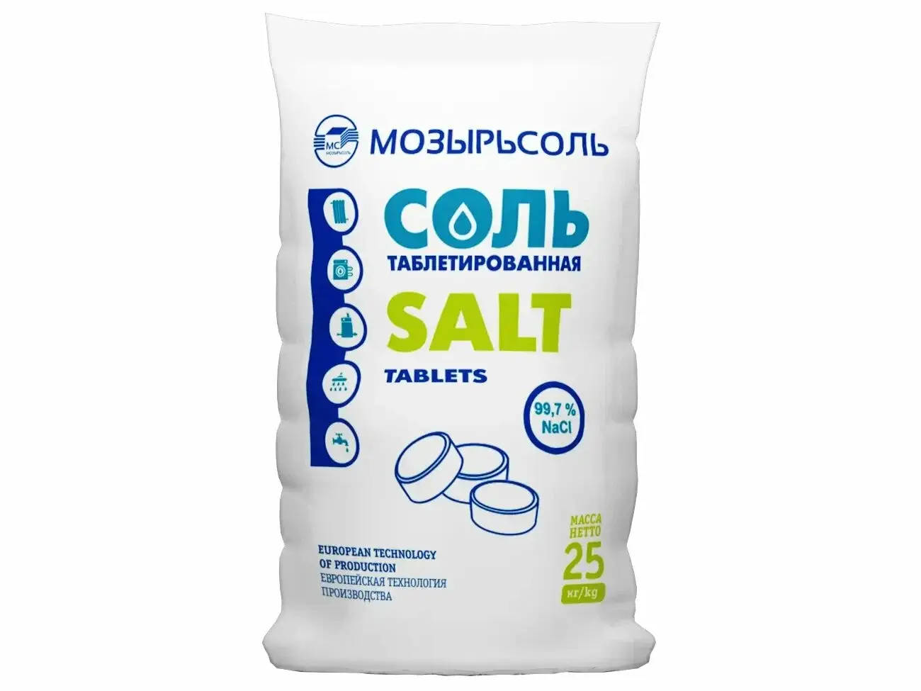 Соль таблетированная Мозырь (меш. 25 кг) Соль таблетированная Мозырь (меш. 25 кг)